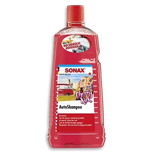 SONAX AutoShampoo Konzentrat Cherry Kick (2 l) löst schnell und gründlich Schmutz von allen Fahrzeugoberflächen | Art-Nr. 03185410